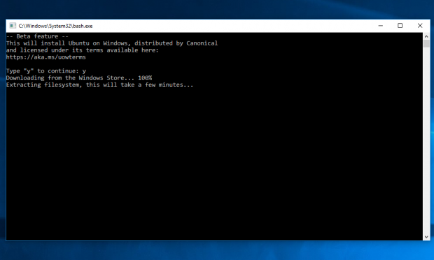Bash on Ubuntu on Windows (Bild: Screenshot Golem.de)